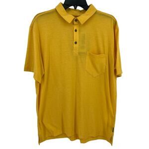 New Stio Mens Polo Shirt Yellow Sulfer Heather Mens Size Large